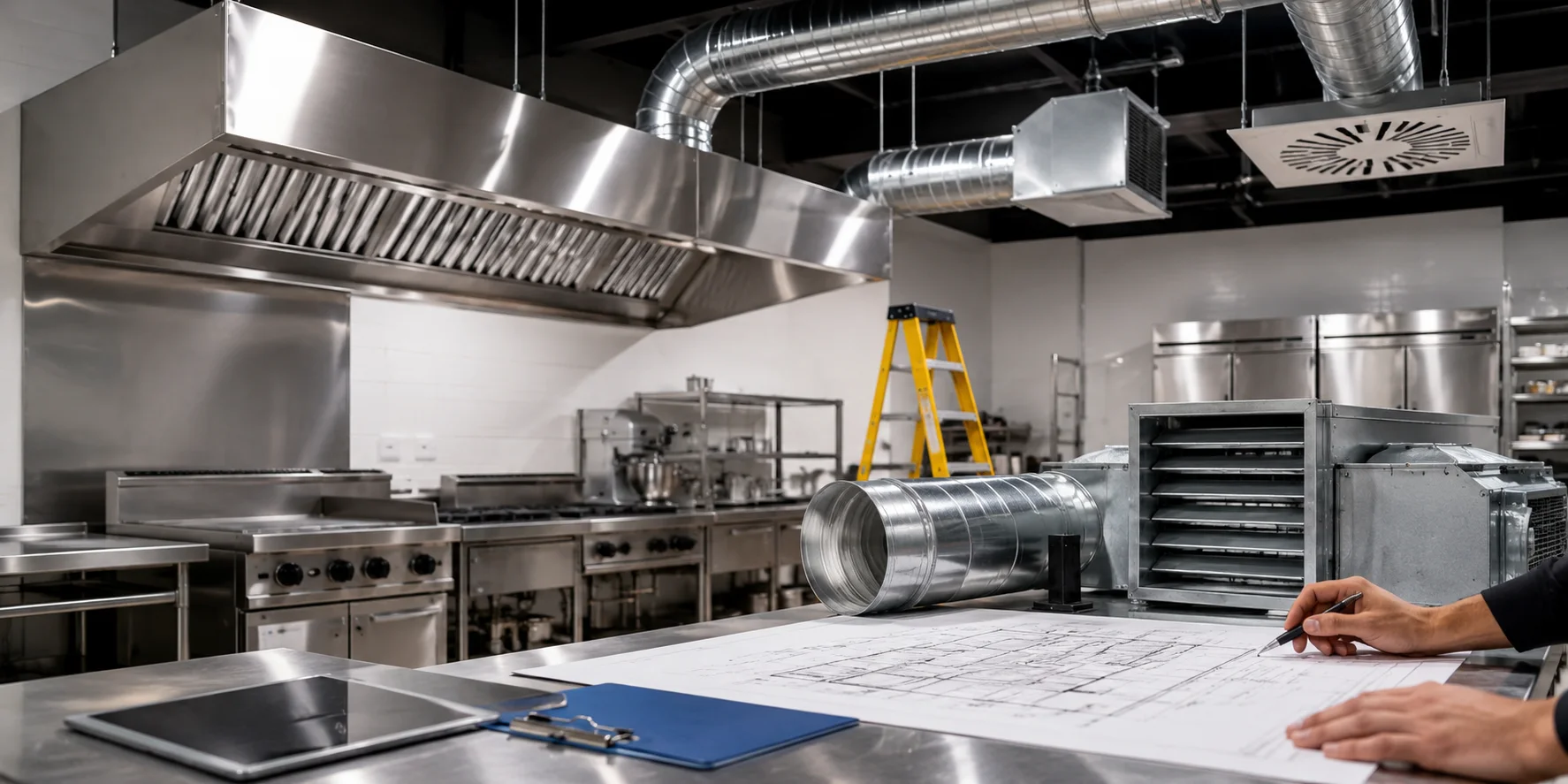 Commercial kitchen rangehood and exhaust planning context